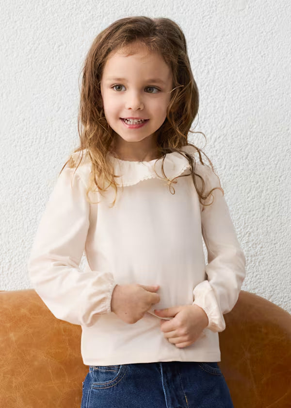 Blusa cuello volante niña Mayoral