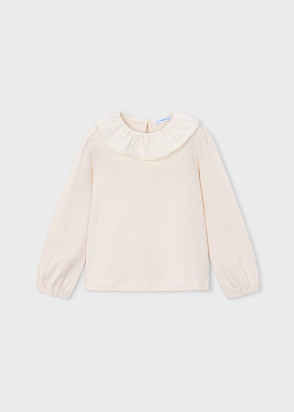Blusa cuello volante niña Mayoral