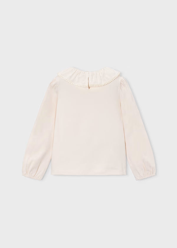 Blusa cuello volante niña Mayoral