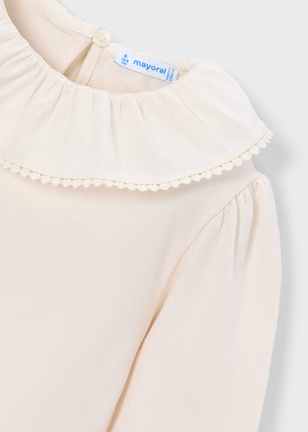 Blusa cuello volante niña Mayoral