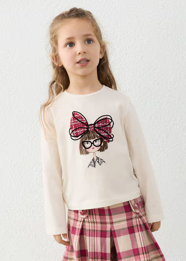 Camiseta muñeca lazo niña Mayoral
