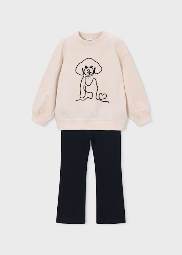 Conjunto legging y sudadera perro niña Mayoral